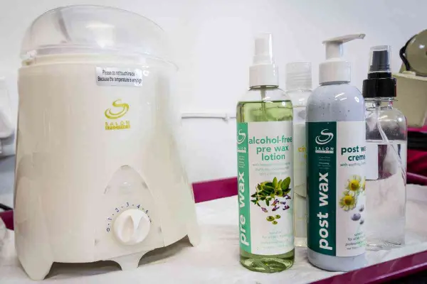 Wax heater with pre and post wax lotions